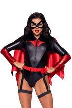 Load image into Gallery viewer, Four piece Vigilante Vixen Costume Set, Long sleeves Zip-up Bodysuit