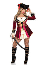 Load image into Gallery viewer, Two Pieces Captivating Pirate Captain Costume Set