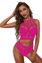 Load image into Gallery viewer, Fishnet bustier and panty set