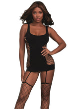 Load image into Gallery viewer, Opaque Gartered Bodystocking