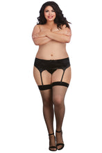 Load image into Gallery viewer, Fishnet Thigh High Stockings with Back Seam
