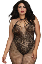 Load image into Gallery viewer, Fishnet Bodystocking with Knitted “Teddy” Design