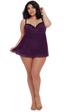 Load image into Gallery viewer, Contrast Lace Overlay Babydoll