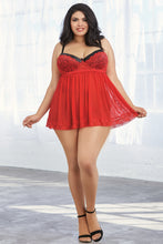 Load image into Gallery viewer, Contrast Lace Overlay Babydoll