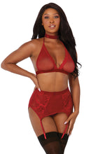 Load image into Gallery viewer, Fishnet and Lace Four-piece Set