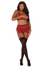 Load image into Gallery viewer, Fishnet and Lace Four-piece Set