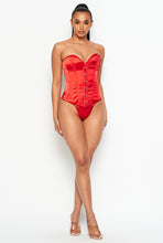 Load image into Gallery viewer, Boned Corset with Metal Closures and Tie Up Back