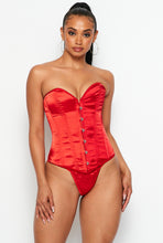 Load image into Gallery viewer, Boned Corset with Metal Closures and Tie Up Back