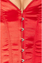 Load image into Gallery viewer, Boned Corset with Metal Closures and Tie Up Back