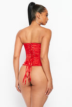 Load image into Gallery viewer, Boned Corset with Metal Closures and Tie Up Back