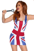 Load image into Gallery viewer, British Flag Dress Costume - 90s Pop Nostalgia Bodycon Mini Dress