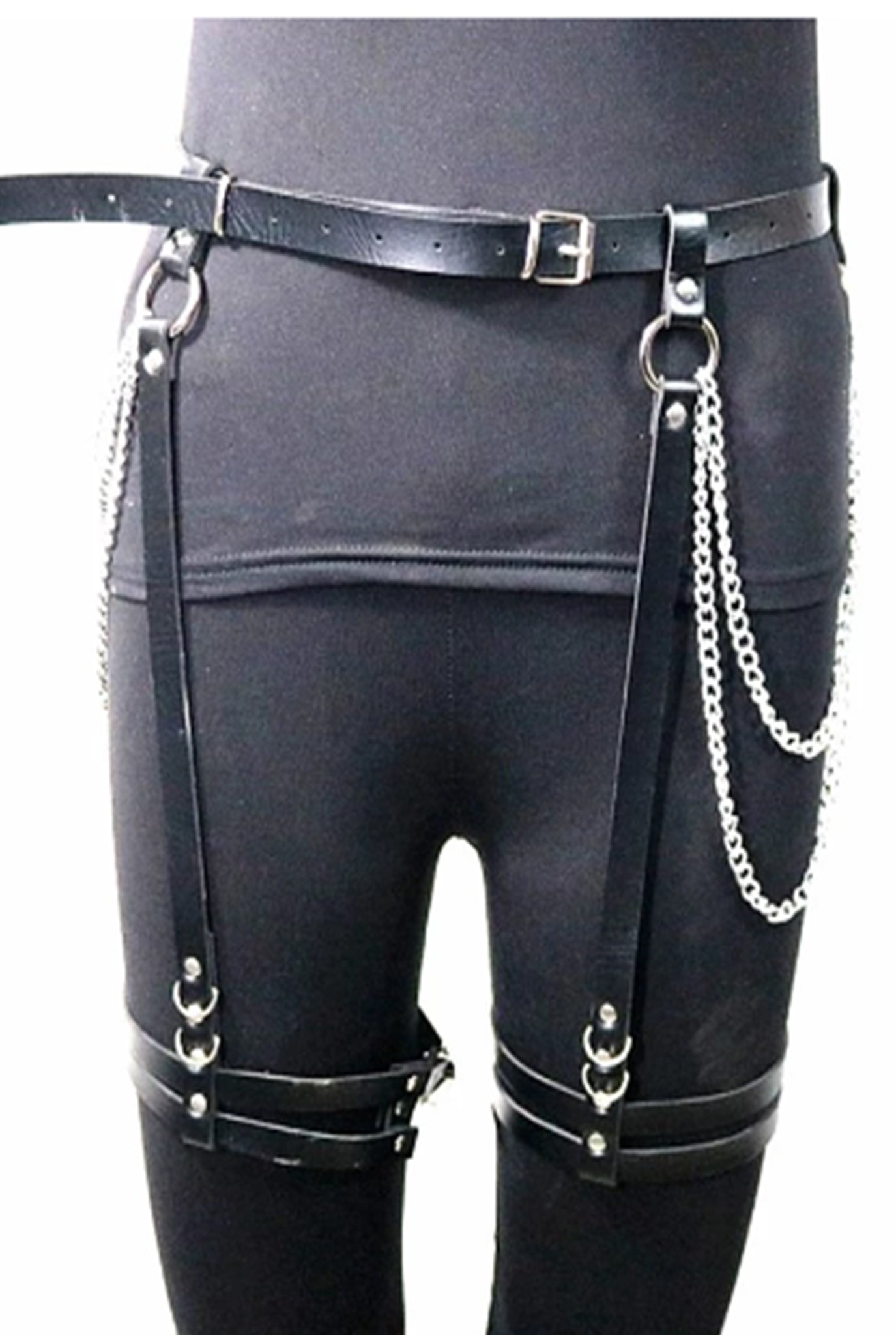 leather harness garter belt La Pimienta main image 0