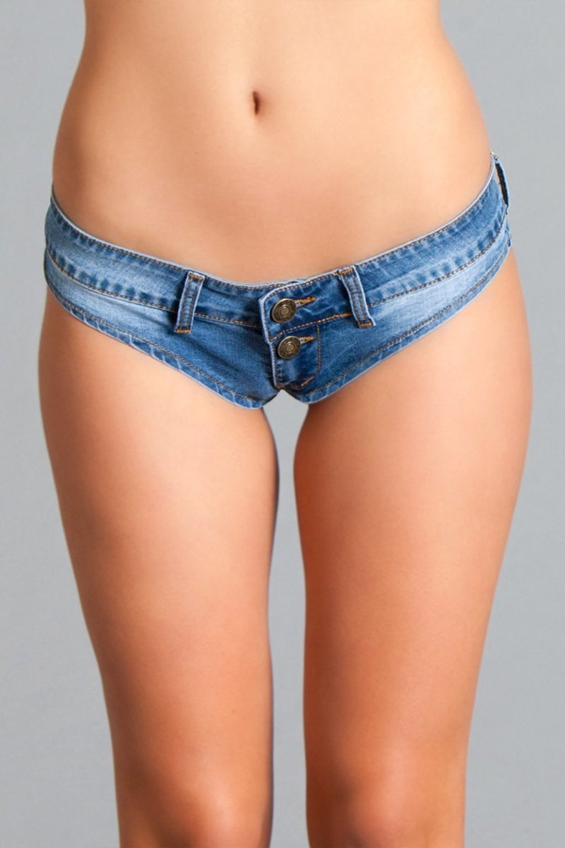 PU micro mini denim shorts – La Sensual Boutique
