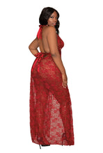 Load image into Gallery viewer, Plus size lace halter gown