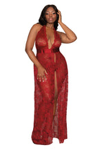 Load image into Gallery viewer, Plus size lace halter gown