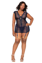 Load image into Gallery viewer, Contemporary lace garter slip