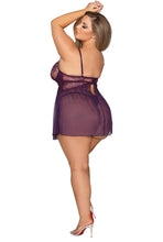 Load image into Gallery viewer, Eyelash lace with black cording babydoll