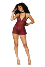 Load image into Gallery viewer, Novelty mesh embroidery babydoll, Two Piece Lingerie Set