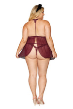 Load image into Gallery viewer, Novelty mesh embroidery babydoll, Two Piece Lingerie Set