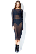 Load image into Gallery viewer, Long Sleeve Allover Sheer Dress