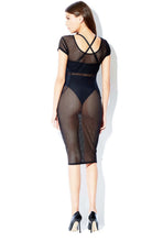 Load image into Gallery viewer, Mesh Cap Sleeve Dress
