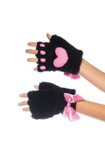 Load image into Gallery viewer, Plush Kitty Paw Fingerless Gloves
