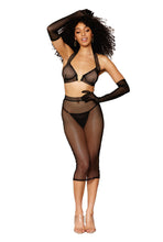 Load image into Gallery viewer, Stretch fishnet bra and slip skirt set, Two Piece Set