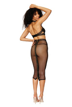Load image into Gallery viewer, Stretch fishnet bra and slip skirt set, Two Piece Set