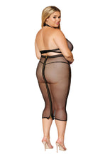 Load image into Gallery viewer, Stretch fishnet bra and slip skirt set, Two Piece Set
