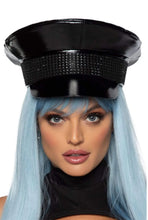 Load image into Gallery viewer, Rhinestone Trimmed Military Hat