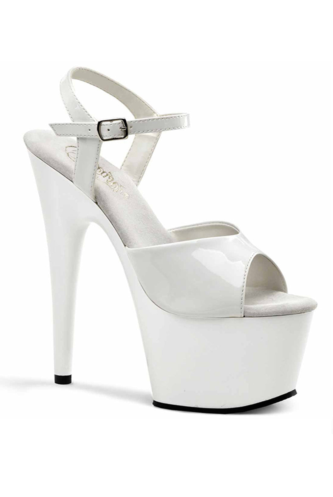 Open-Toe Ankle Strap Platform Heel Sandals-White