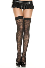 Load image into Gallery viewer, Lace spider web thigh high
