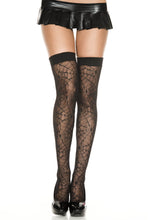 Load image into Gallery viewer, Lace spider web thigh high