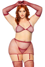 Load image into Gallery viewer, Plus Rhinestone Bra Set