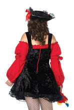 Load image into Gallery viewer, Vixen Pirate Wench Costume for Women – Sexy Peasant Top, Lace-Up Velvet Corset & Layered Skirt