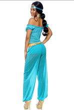 Load image into Gallery viewer, Arabian Beauty Princess Costume – 3-Piece Off-Shoulder Top, Harem Pants & Headband