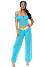 Load image into Gallery viewer, Arabian Beauty Princess Costume – 3-Piece Off-Shoulder Top, Harem Pants & Headband