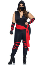Load image into Gallery viewer, Deadly Ninja Costume - Deep-V Jumpsuit with Accessories