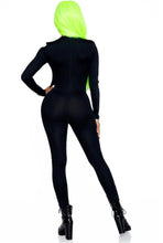 Load image into Gallery viewer, Glow-in-the-Dark Skeleton Catsuit for Women – Full Body Spandex Bodysuit with Long Sleeves & Pants