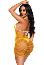 Load image into Gallery viewer, Woven Net Twist Halter Mini Dress