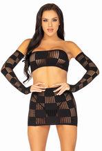 Load image into Gallery viewer, Checkerboard net Lingerie Set