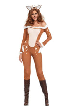Load image into Gallery viewer, Darling Deer Costume, Fawn catsuit with Clear Straps and Antler Headband