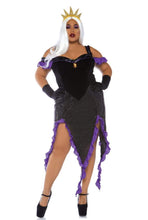 Load image into Gallery viewer, Sultry Sea Witch Costume Set, velvet dress with Crown headband
