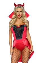 Load image into Gallery viewer, Devilish Darling Costume – 3-Piece Sexy Women’s Devil Halloween Costume