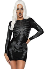 Load image into Gallery viewer, Rhinestone Skeleton Dress