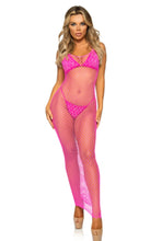 Load image into Gallery viewer, Woven twist net backless maxi dress.