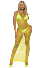 Load image into Gallery viewer, Woven twist net backless maxi dress.