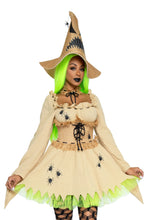 Load image into Gallery viewer, Bugged Out Baddie Costume, Peasant Dress with waist cincher design