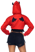 Load image into Gallery viewer, Devil Cropped Hoodie With Wings