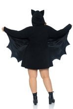 Load image into Gallery viewer, Moonlight Bat Dress – Cute and Cozy Bat Costume with Wing Sleeves and Ear Hood